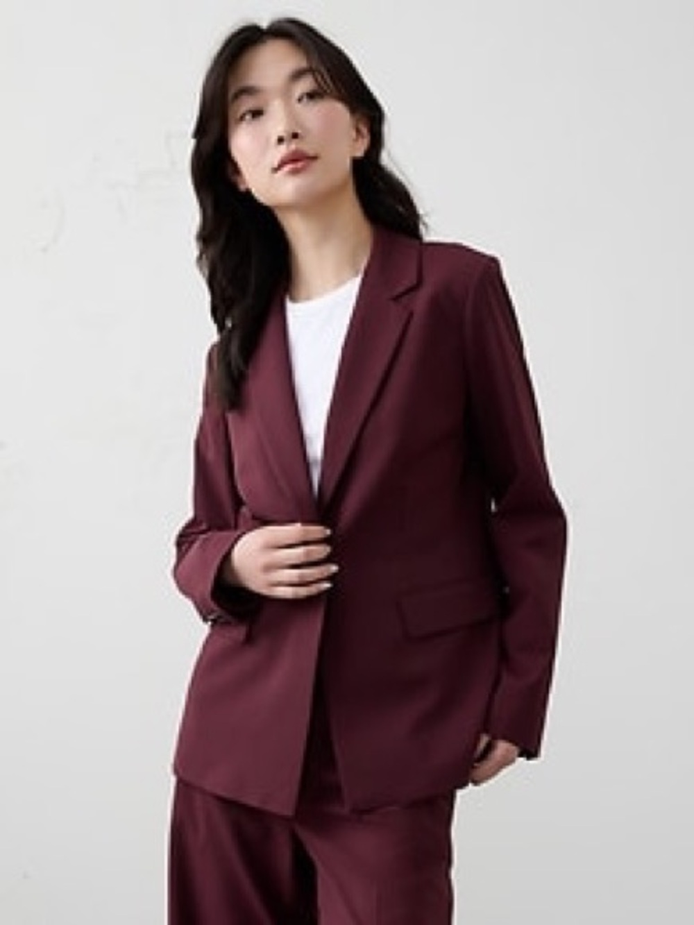 Banana Republic Sculpted Stretch Blazer in Vino Rosso